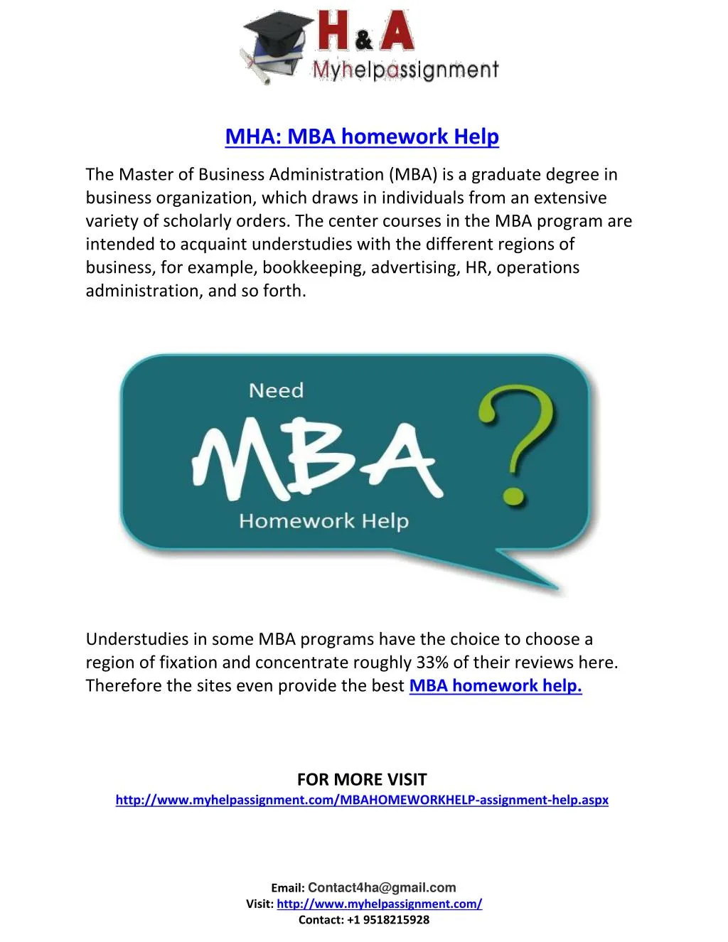 Mba homework help