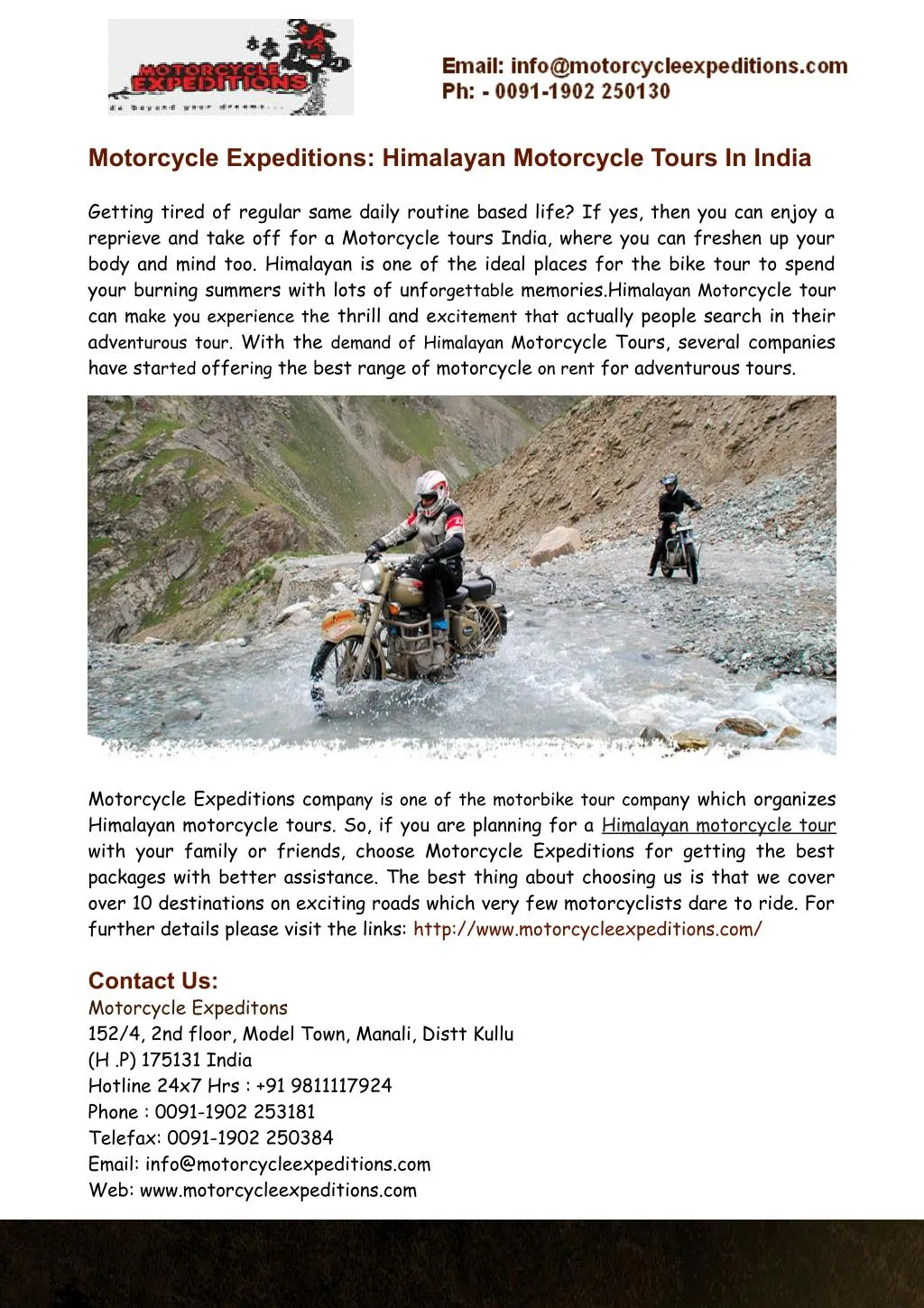motorcycle expeditions himalayan motorcycle tours n.