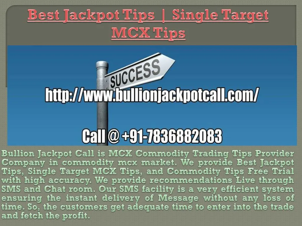 best jackpot tips single target mcx tips n.