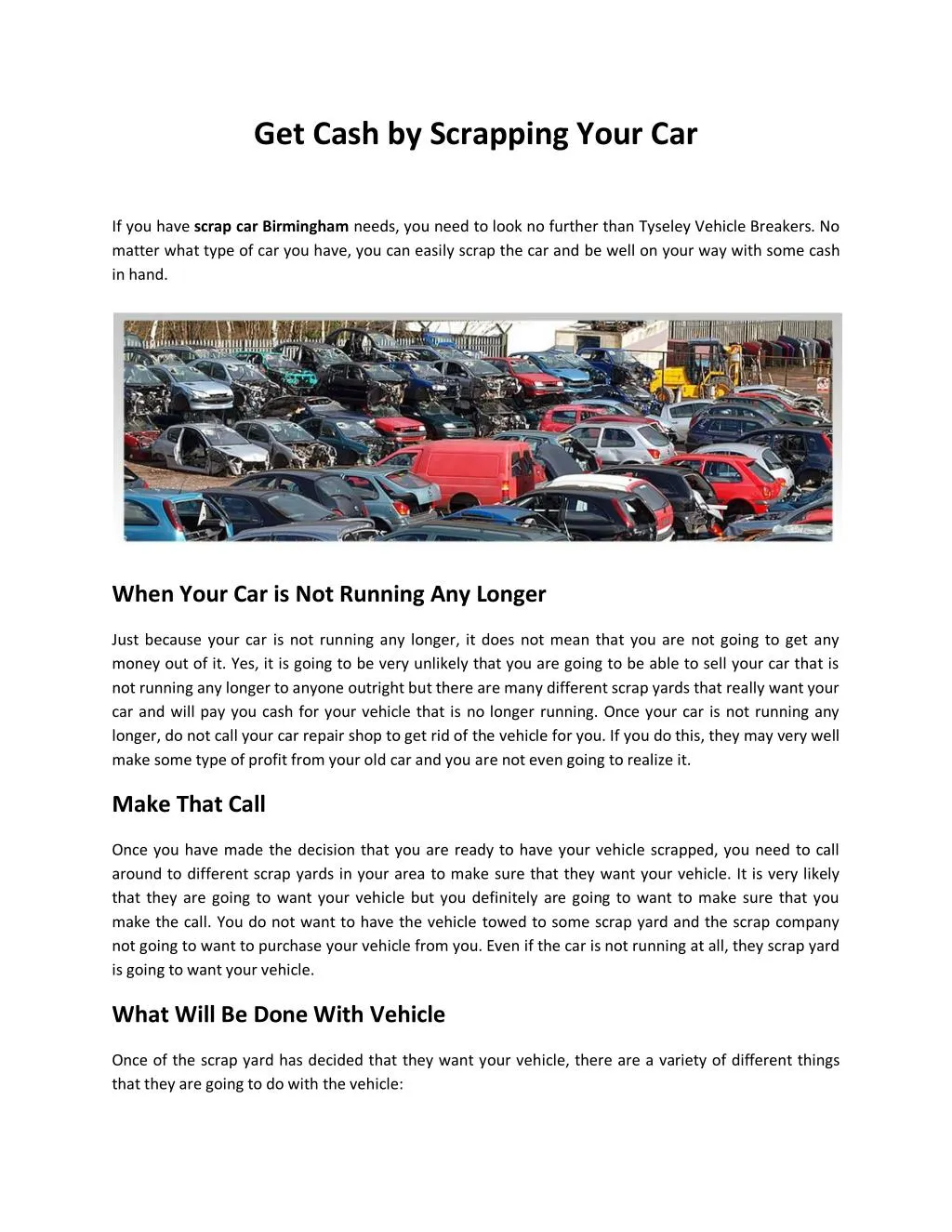 get cash by scrapping your car n.