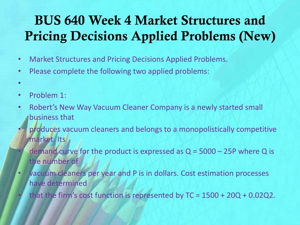 business 640 applied problems business 640 applied problems