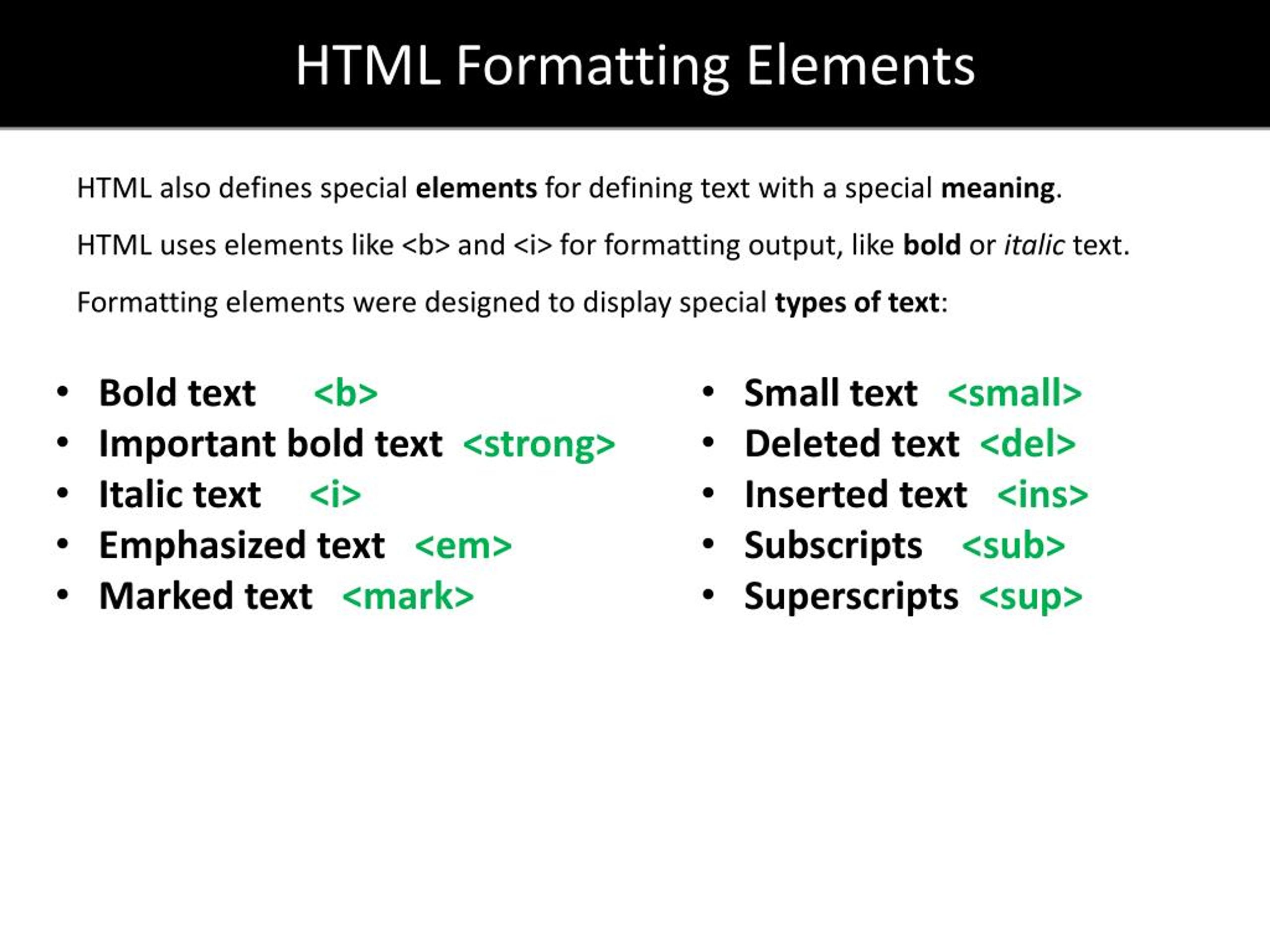 presentation element html