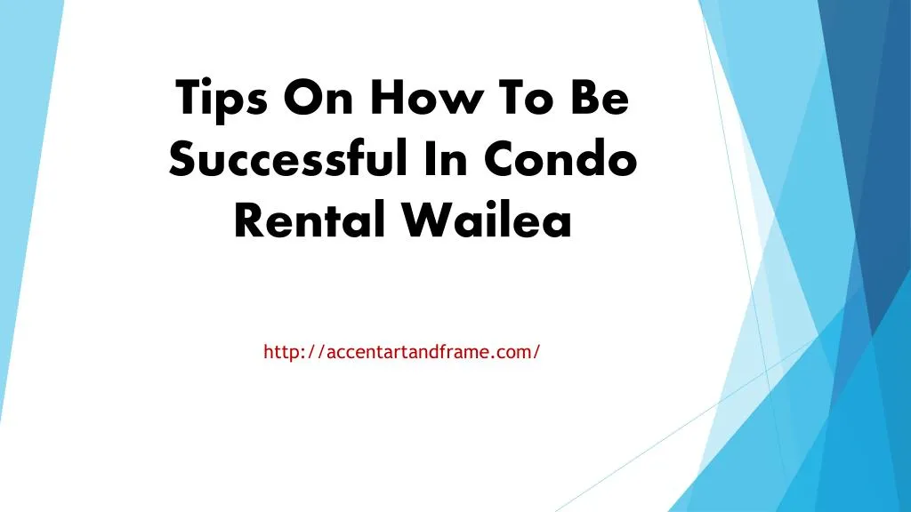 tips on how to be successful in condo rental wailea n.