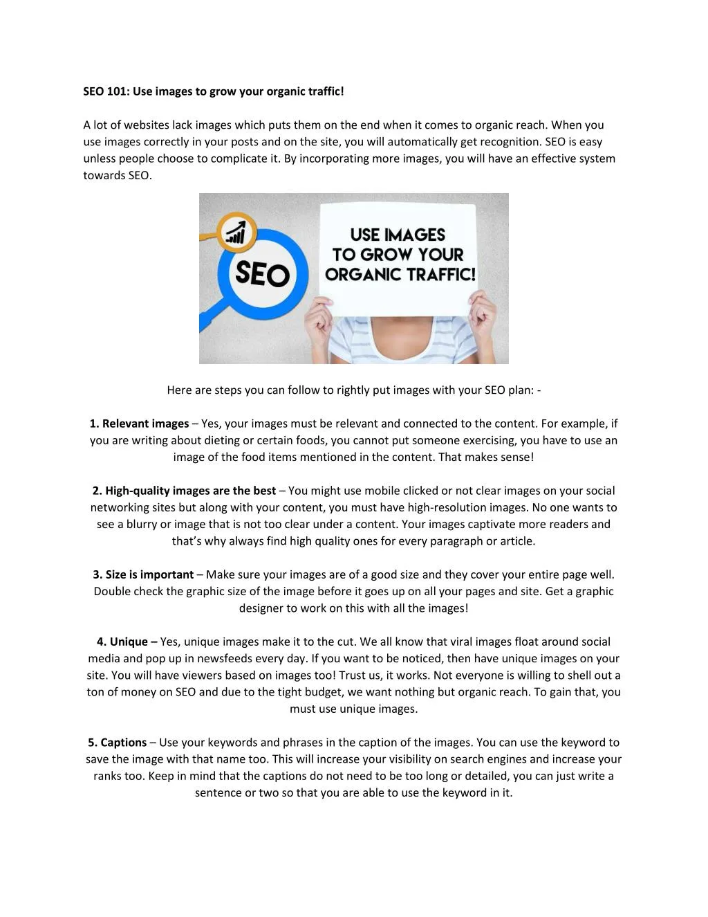 seo 101 use images to grow your organic traffic n.