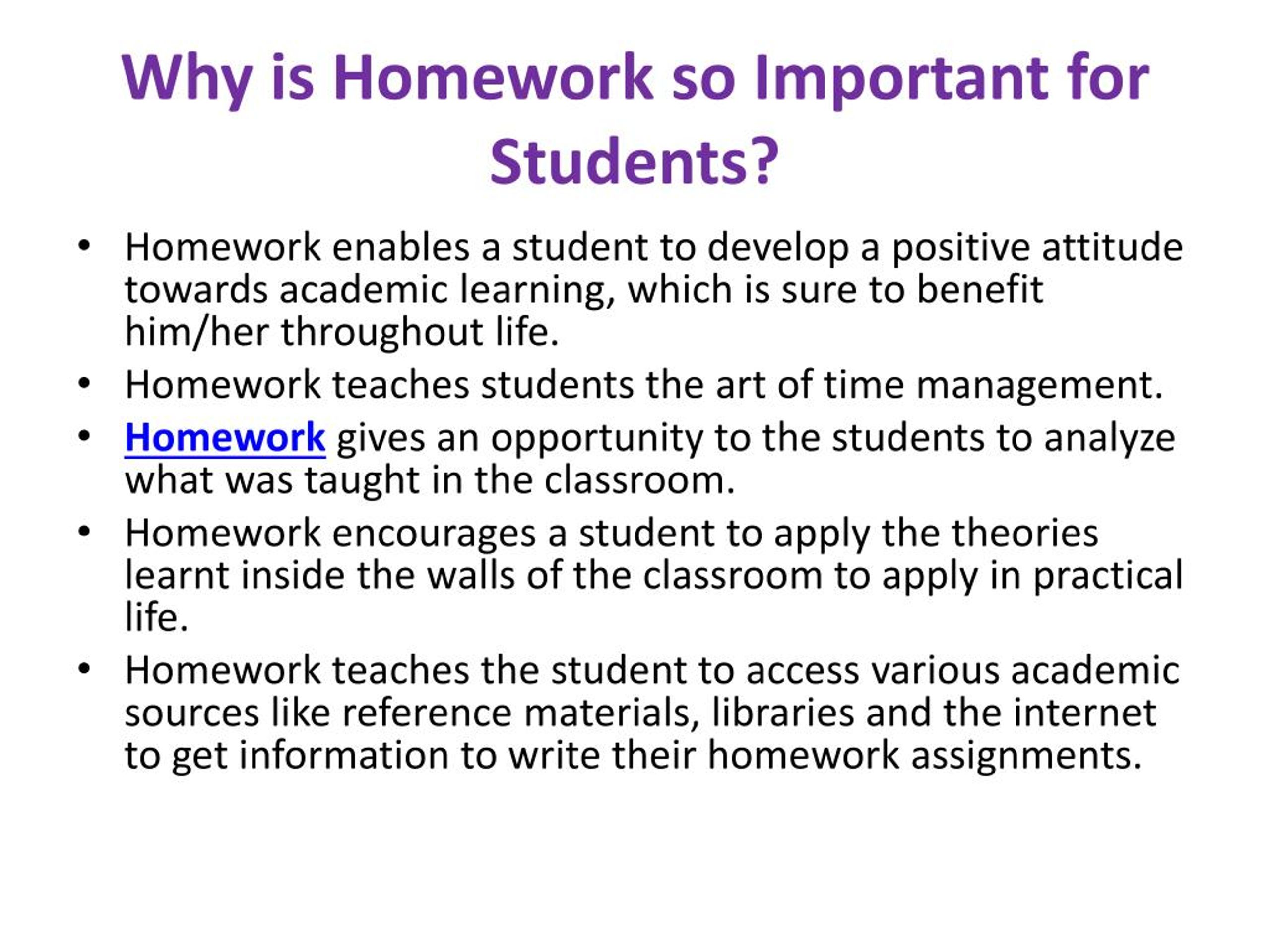 essay on importance of homework