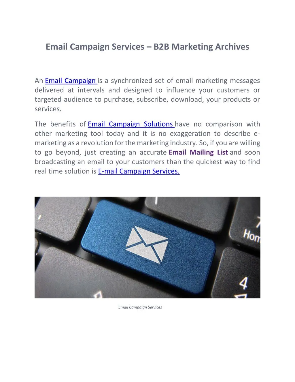 email campaign services b2b marketing archives n.