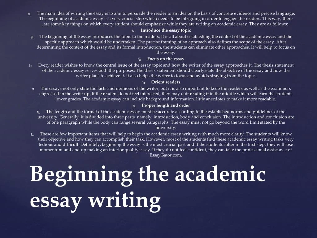 Academic essay help