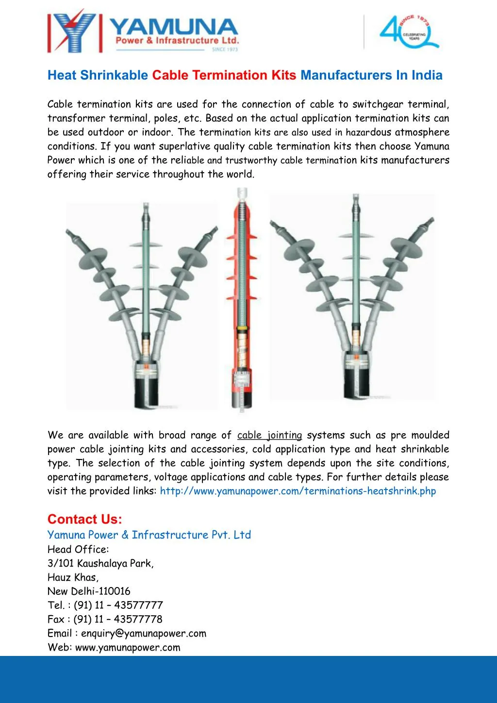 PPT Heat Shrinkable Cable Termination Kits Manufacturers In India PowerPoint Presentation ID