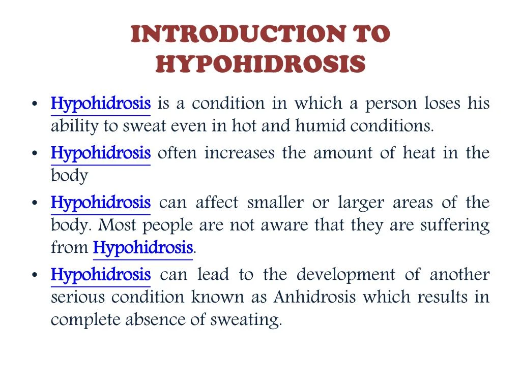 hypohidrosis treatment