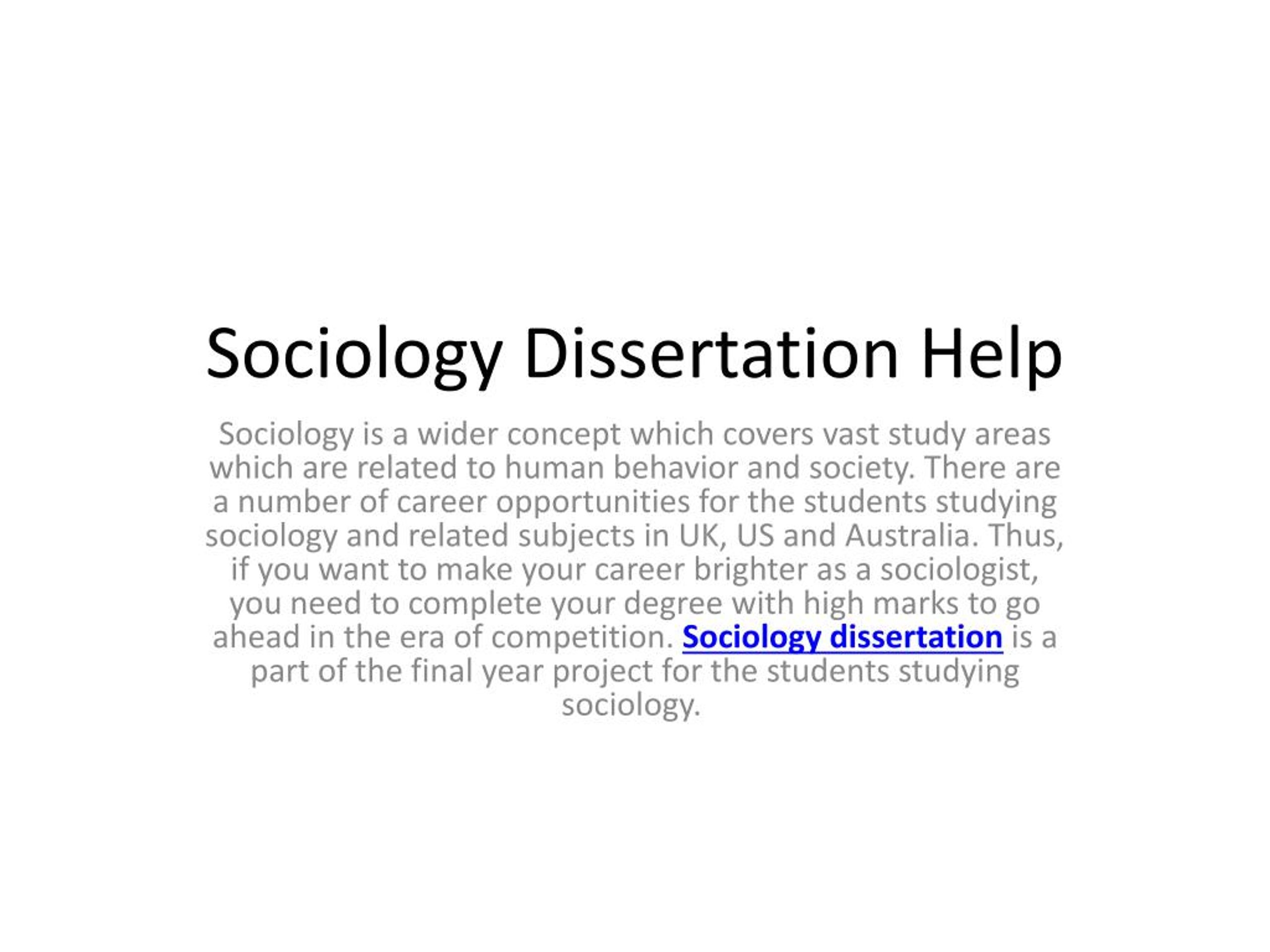 dissertation for sociology