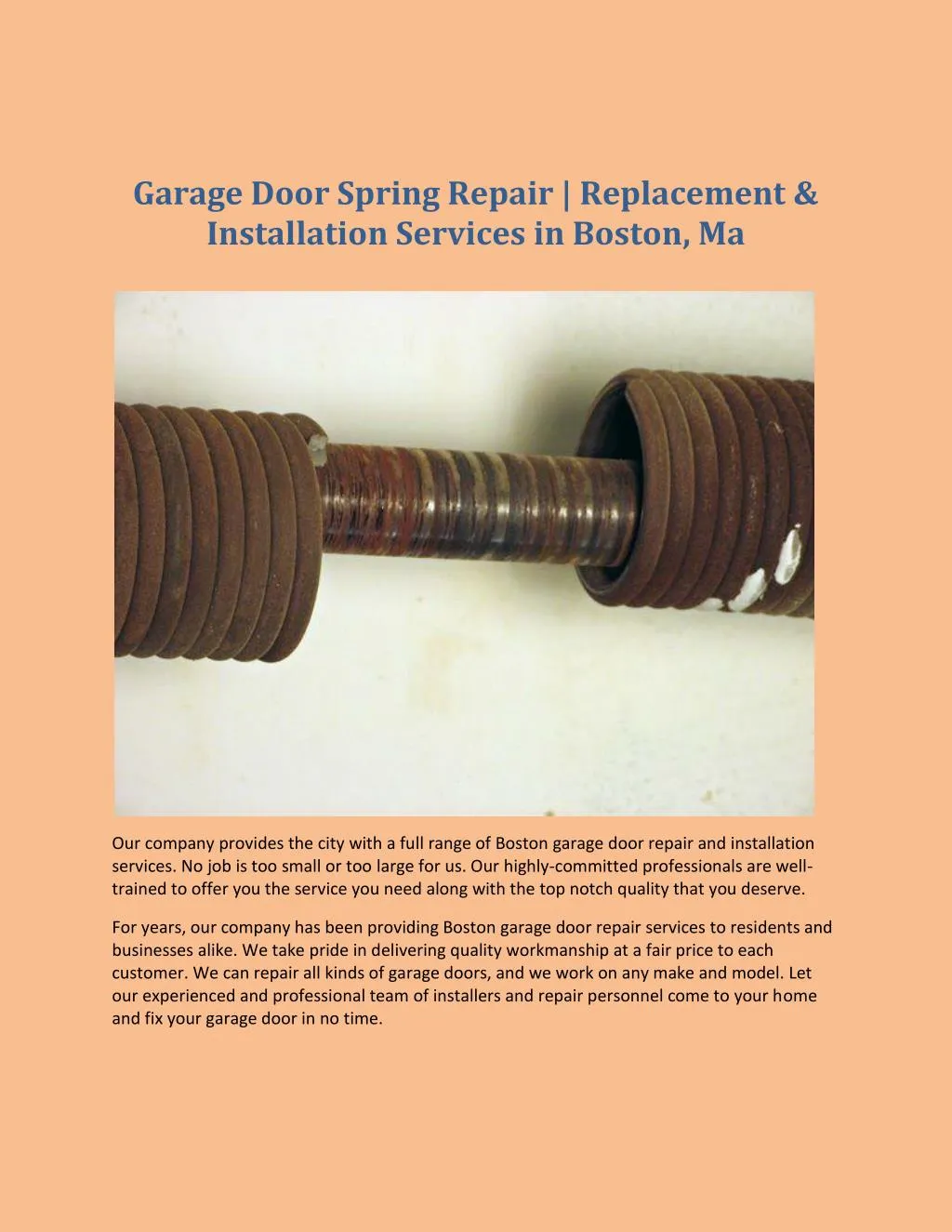 PPT - Garage Door Spring Repair | Replacement ...