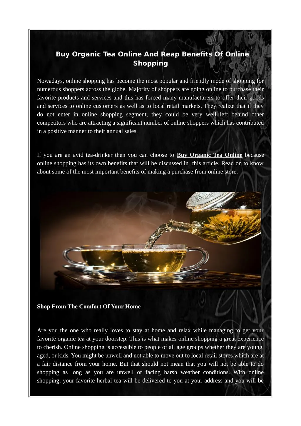 buy organic tea online and reap benefits n.