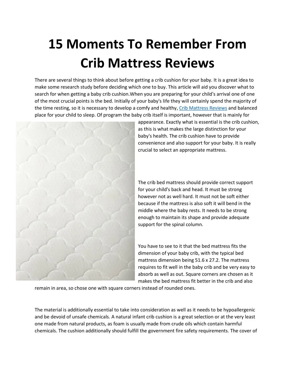 15 moments to remember from crib mattress reviews n.