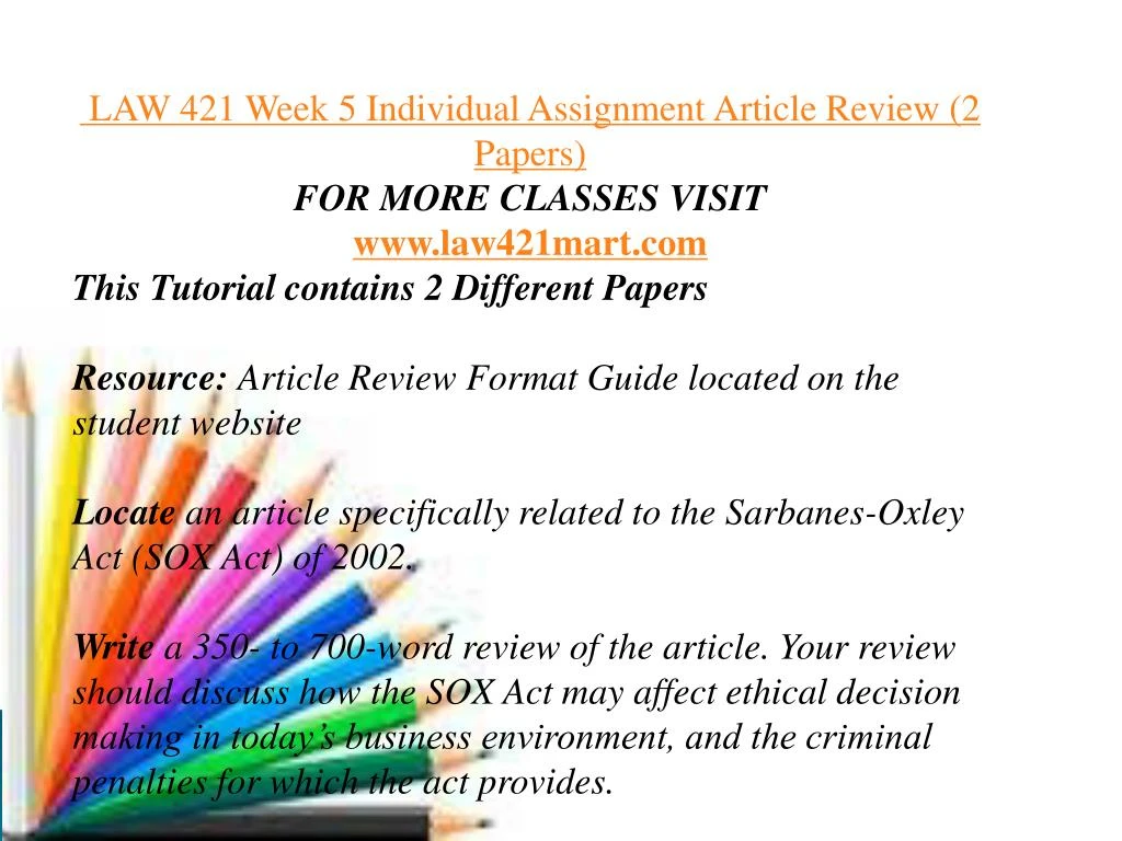 law421 week 2 assignment law421 week 2 assignment