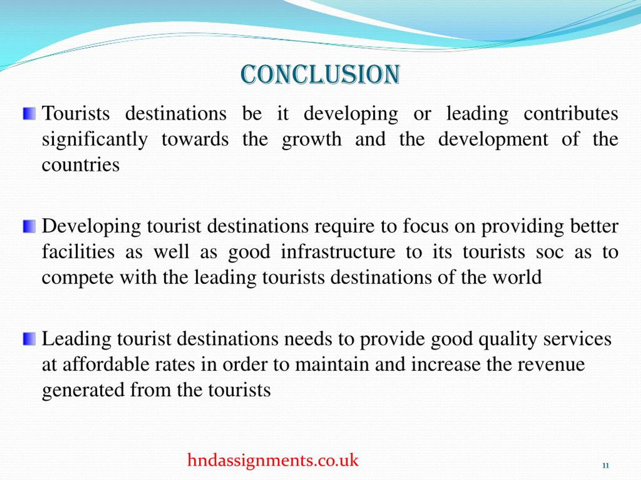 tourism project conclusion
