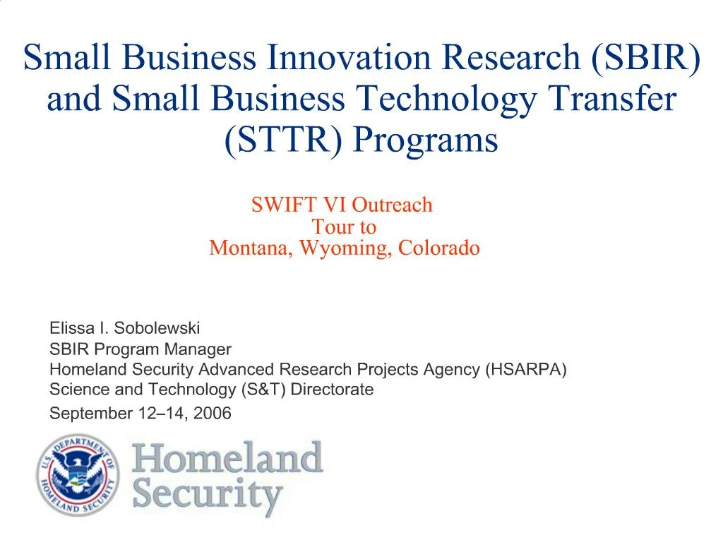 PPT - Small Business Innovation Research SBIR And Small Business ...