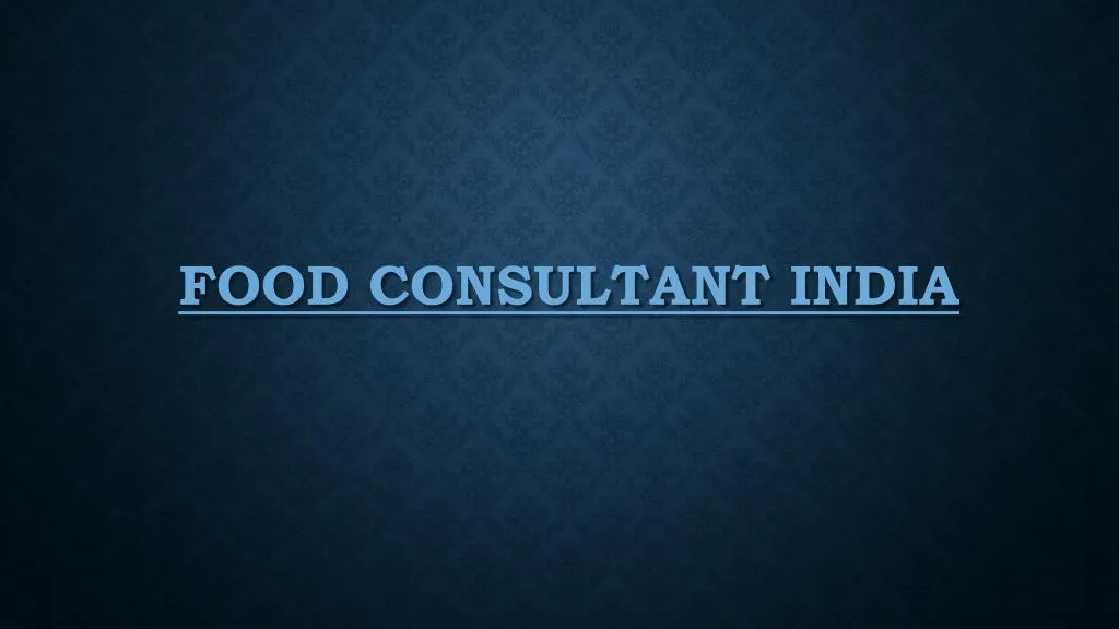 food consultant india n.
