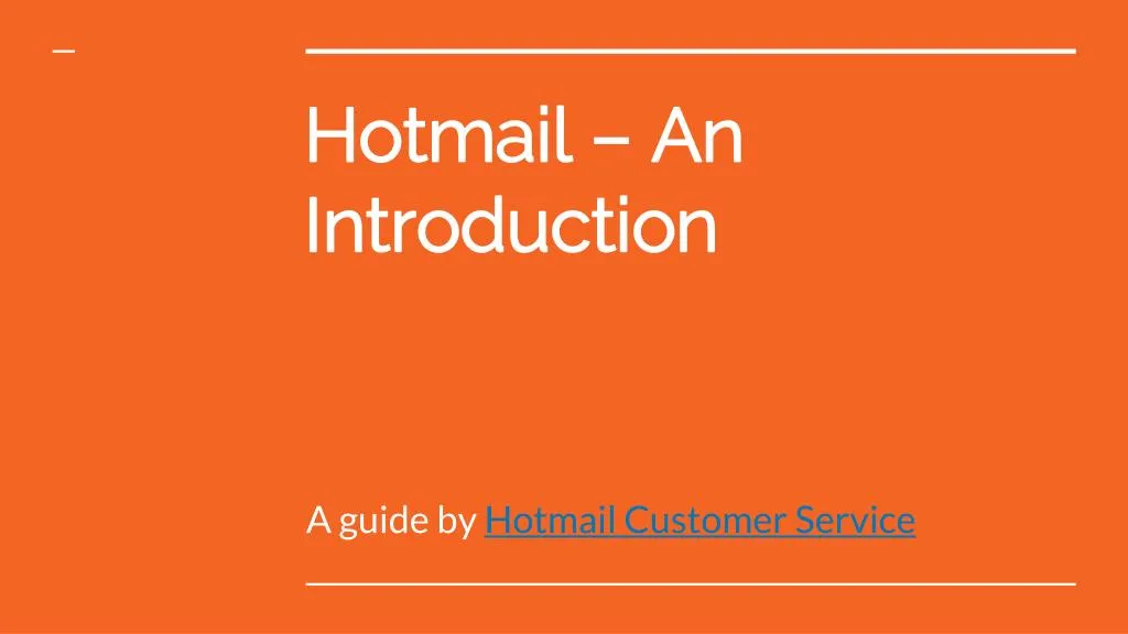 hotmail an introduction n.