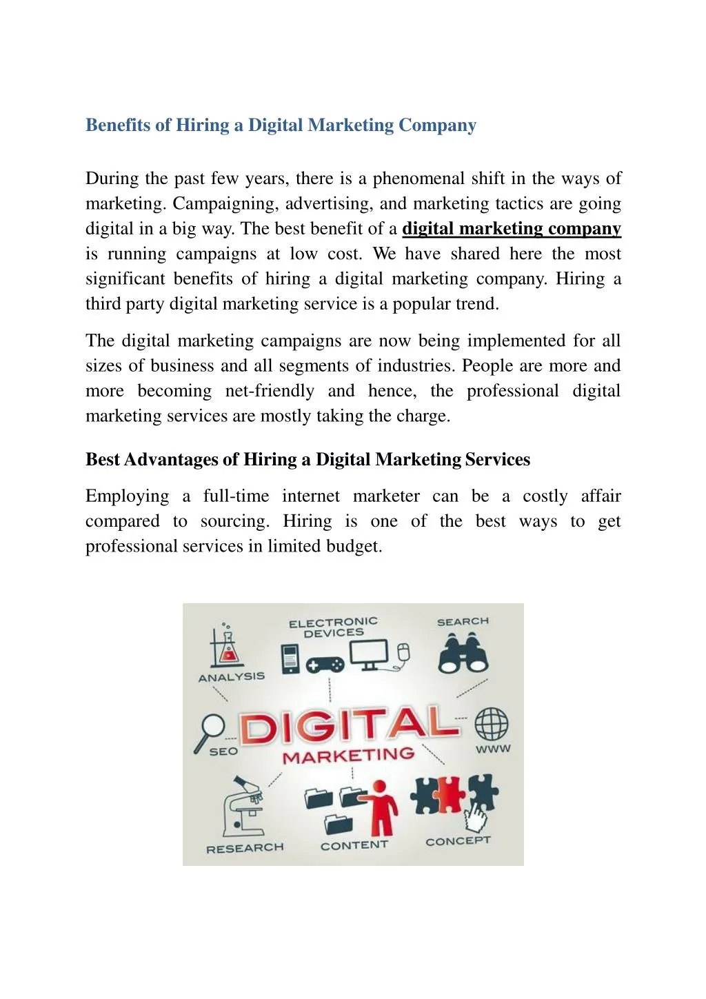 benefits of hiring a digital marketing company n.