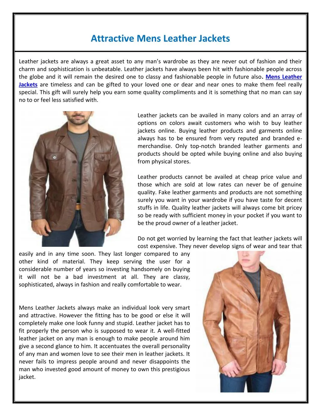 attractive mens leather jackets n.