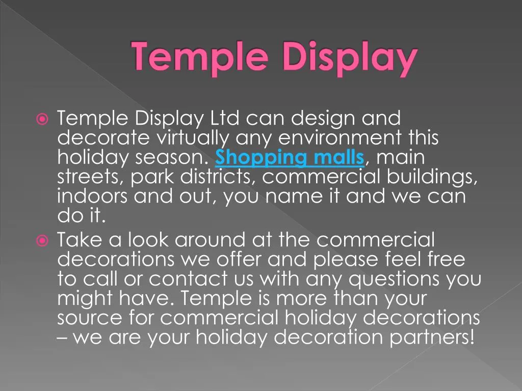 temple display n.