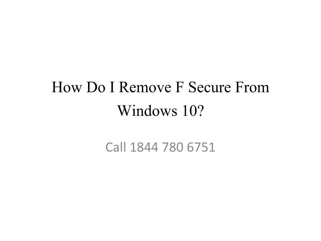 how do i remove f secure from windows 10 n.