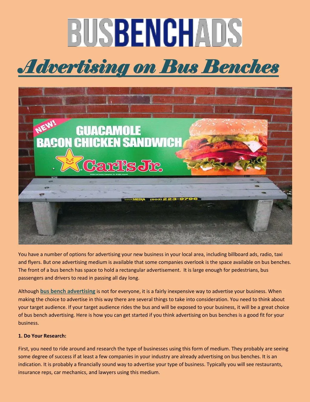 advertising advertising on bus benches n.