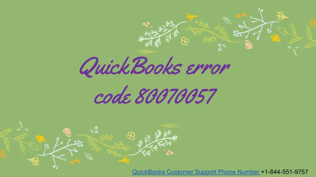 quickbooks error code 80070057 n.
