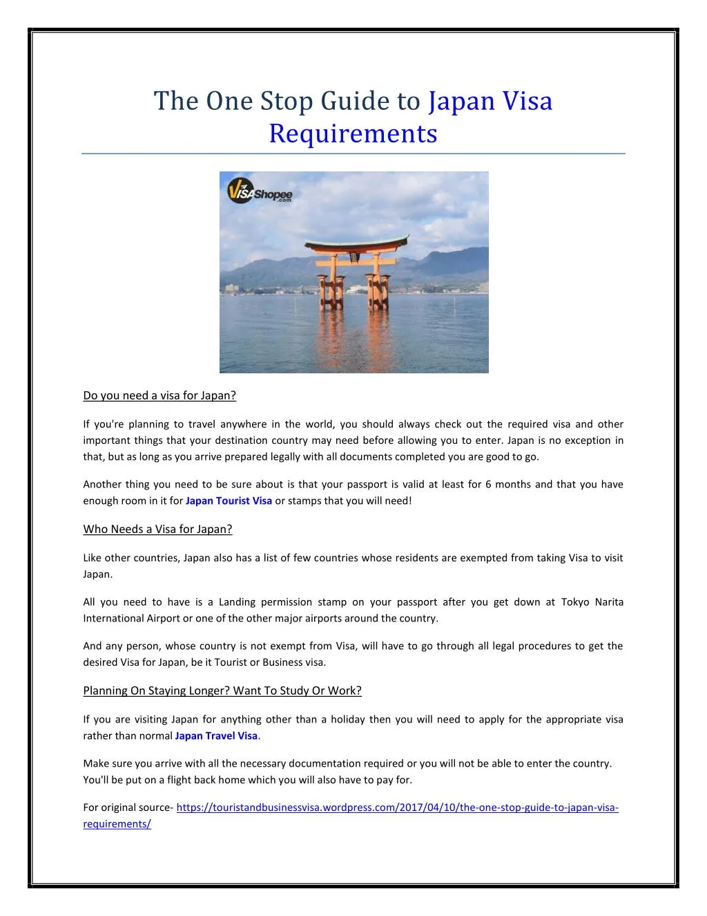 travel visa laws japan