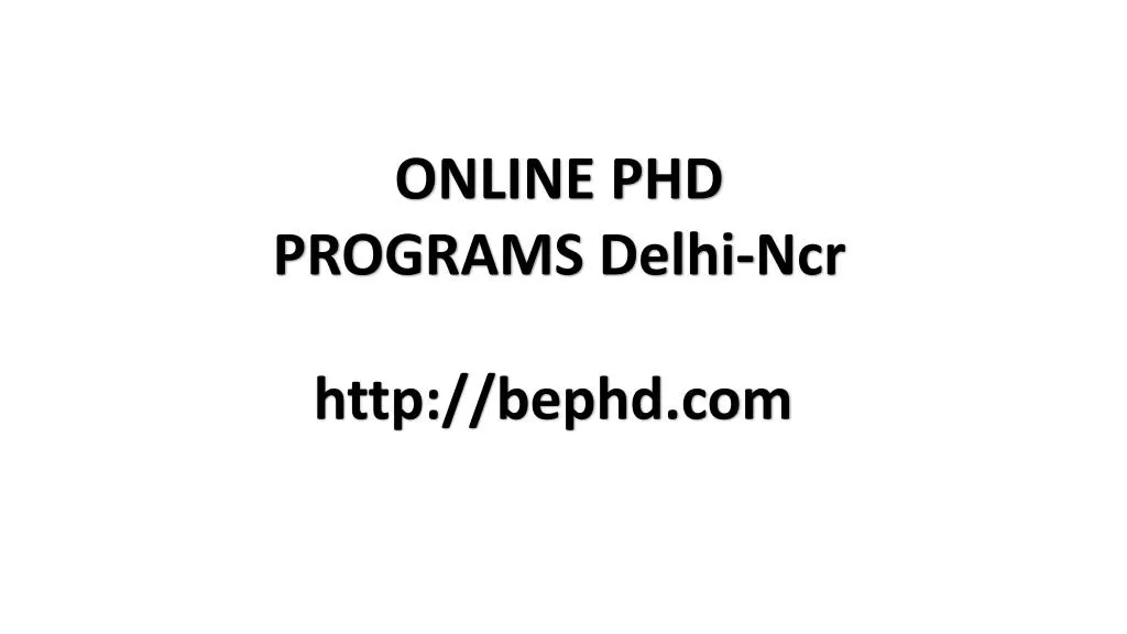 phd distance learning in delhi