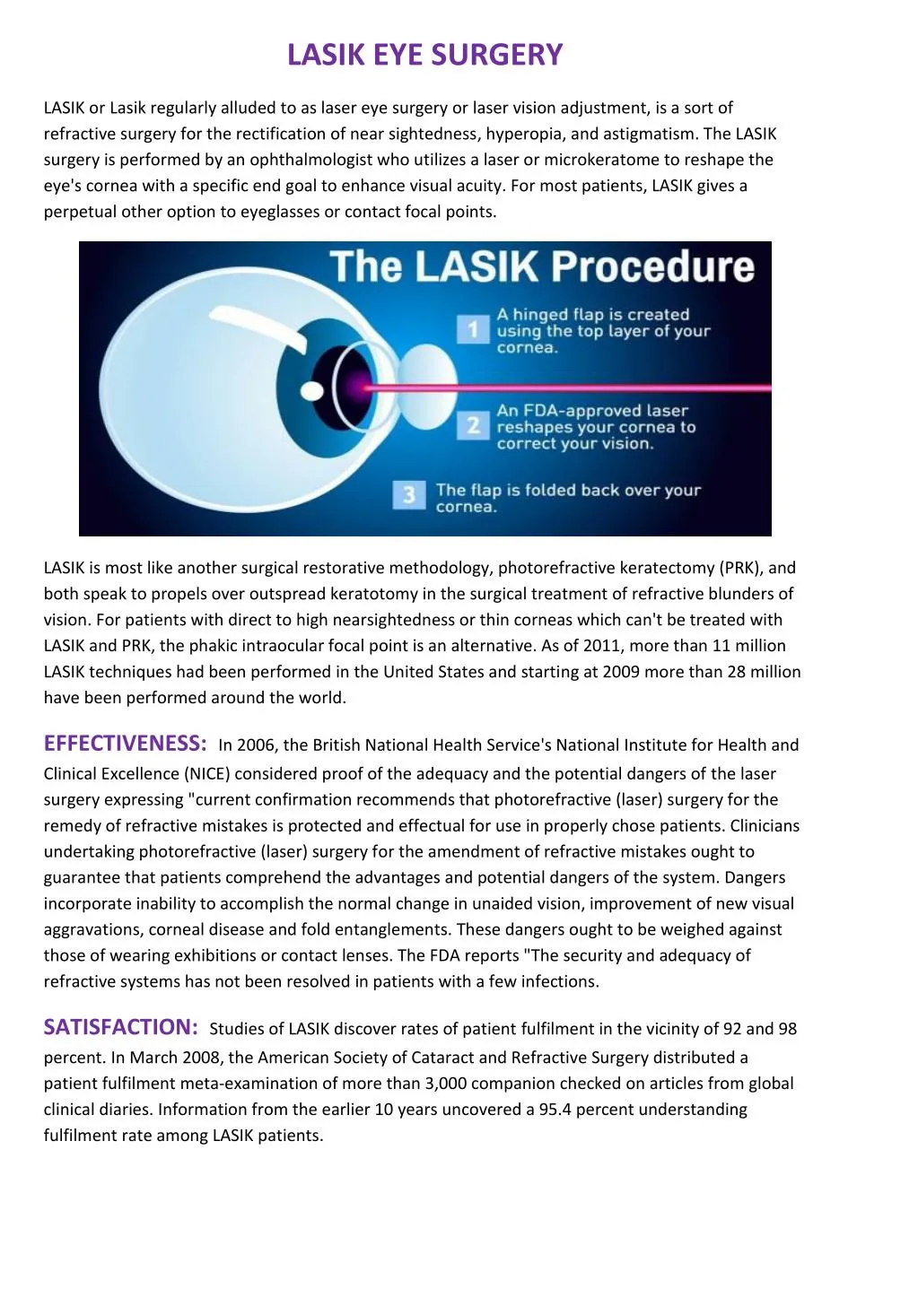 PPT History, Effectiveness and Risks of Lasik Eye