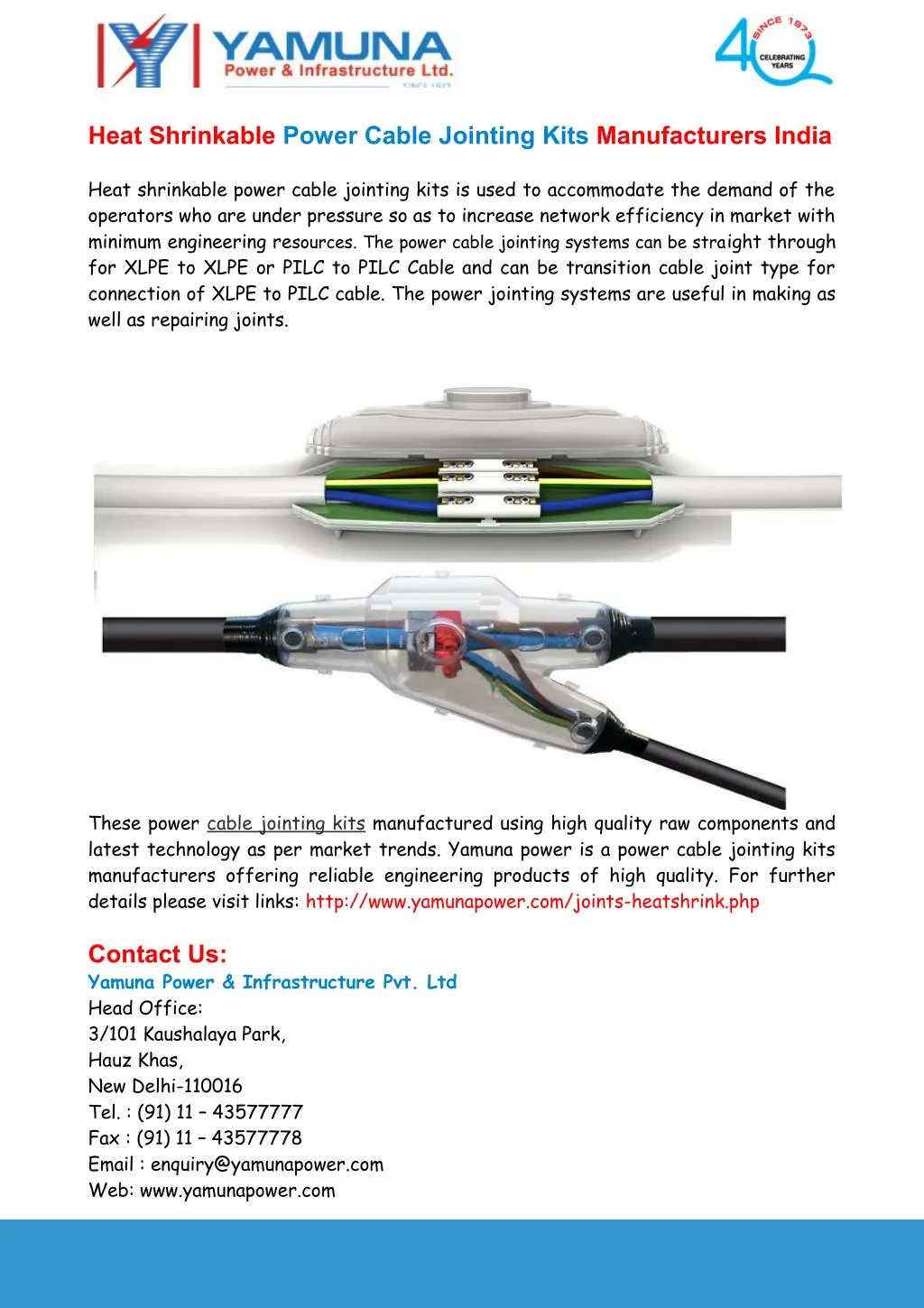 PPT Heat Shrinkable Power Cable Jointing Kits Manufacturers India PowerPoint Presentation ID