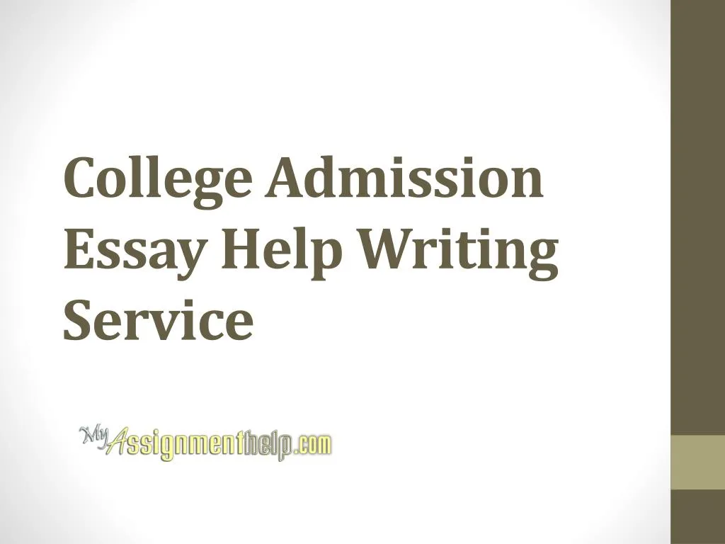 Help writing an college admission essay