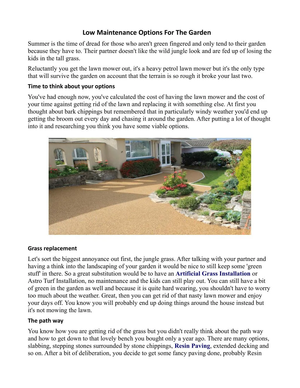 low maintenance options for the garden n.