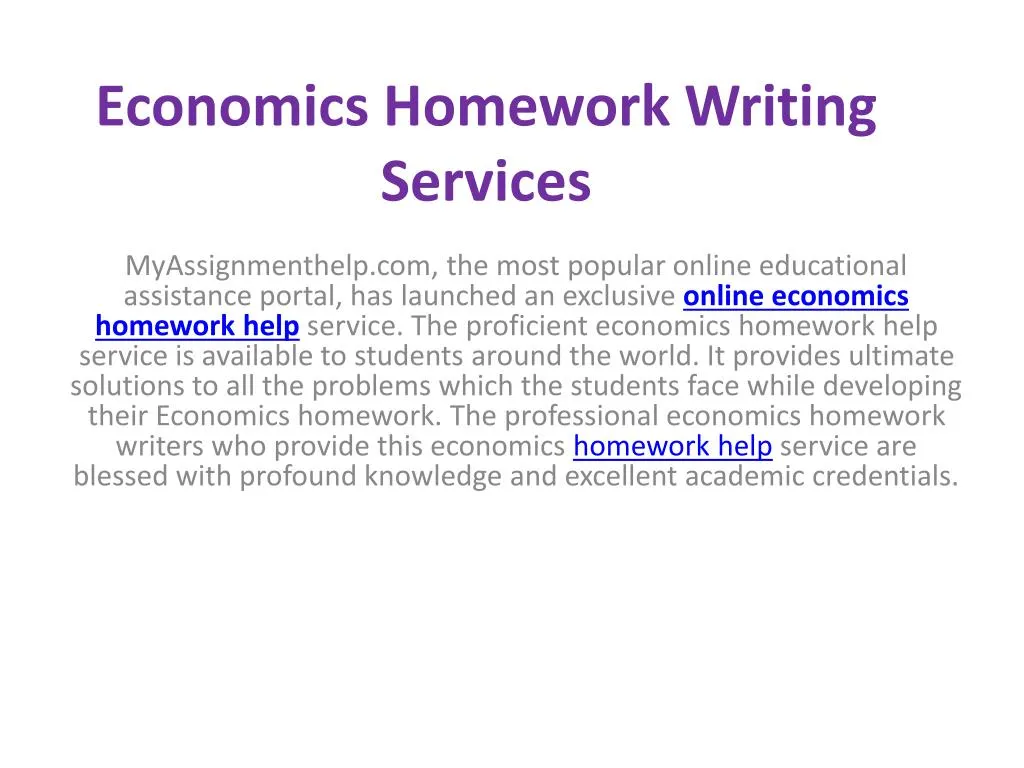 economics assignment writing service