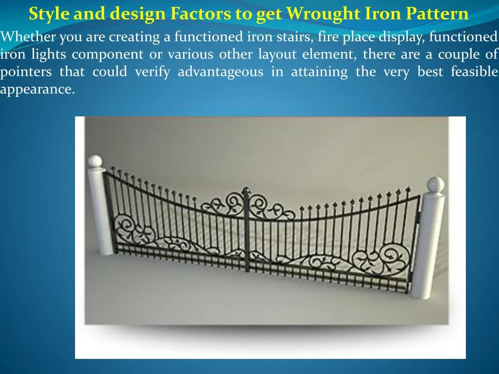 style and design factors to get wrought iron n.
