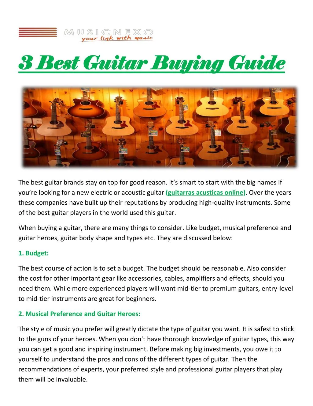 PPT - 3 Best Guitar Buying Guide PowerPoint Presentation, Free Download ...