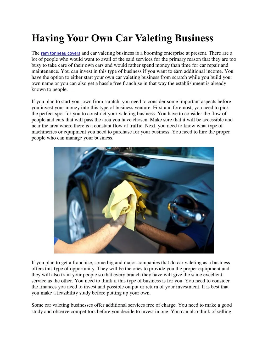 having your own car valeting business n.