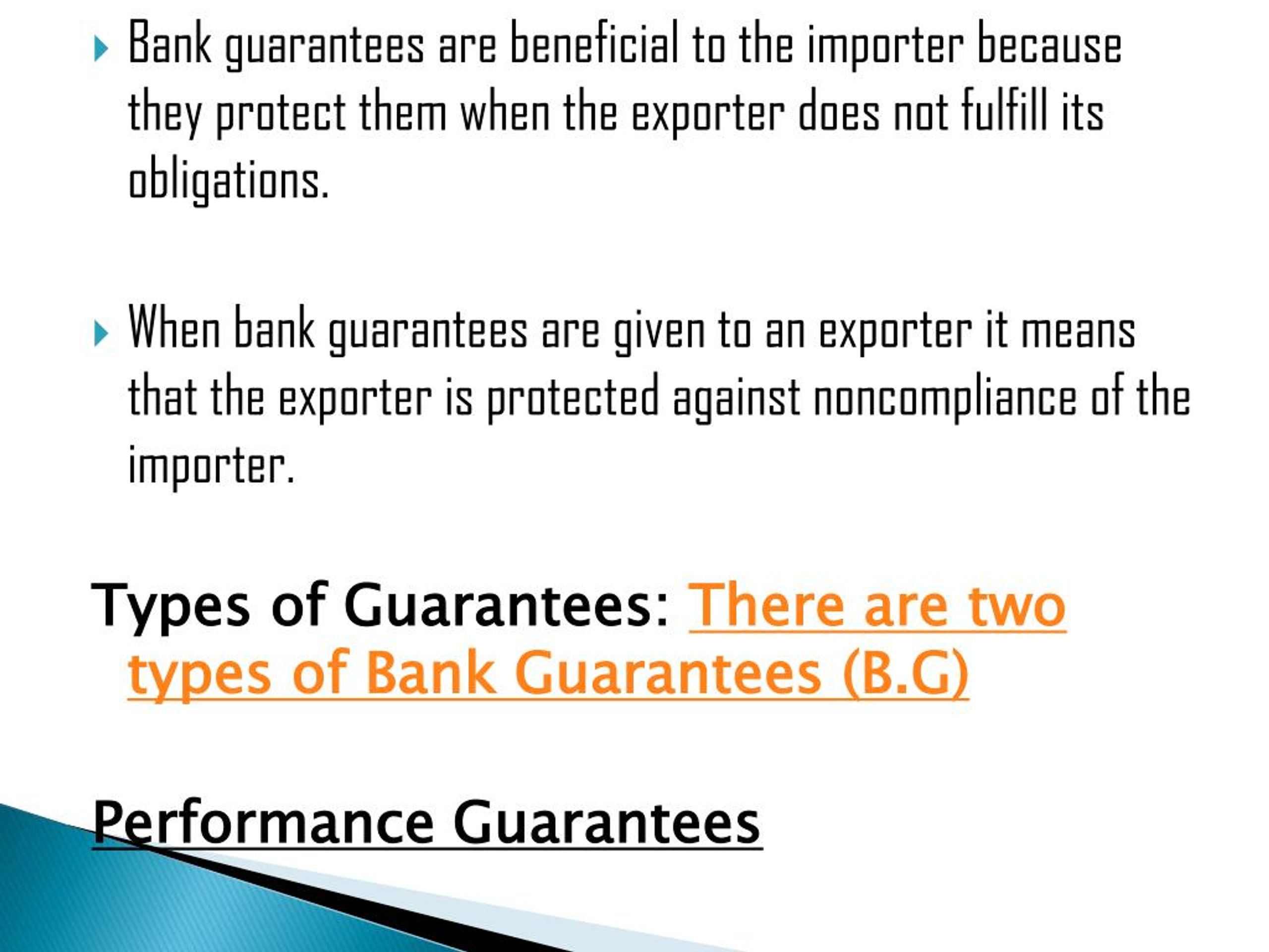 assignment of bank guarantees