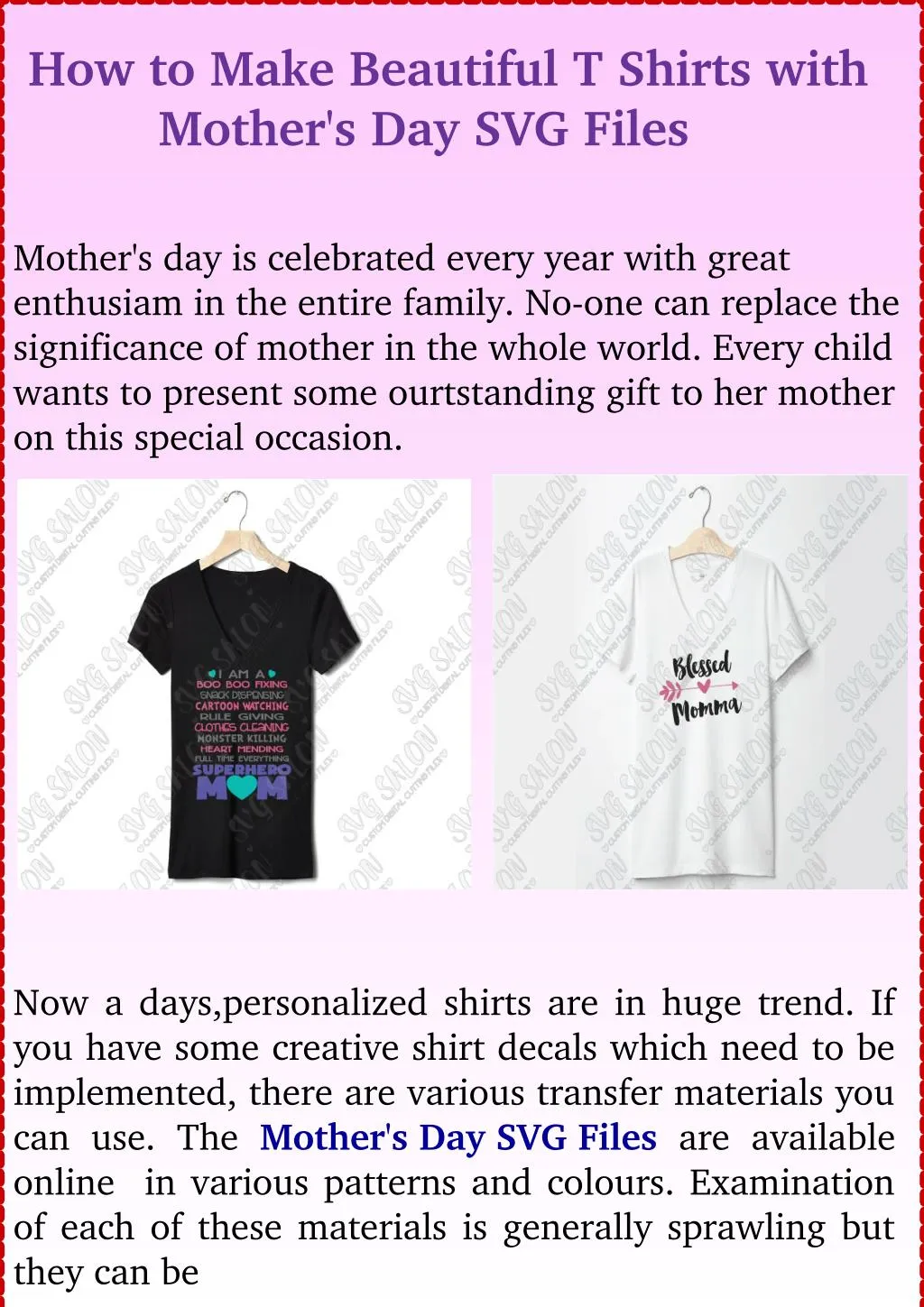 Download PPT - How to Make Beautiful T Shirts with Mothers Day SVG ...