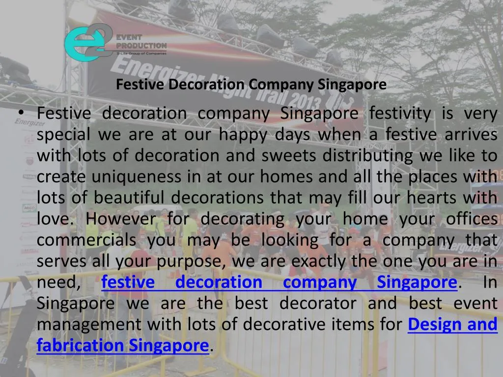 festive decoration company singapore n.