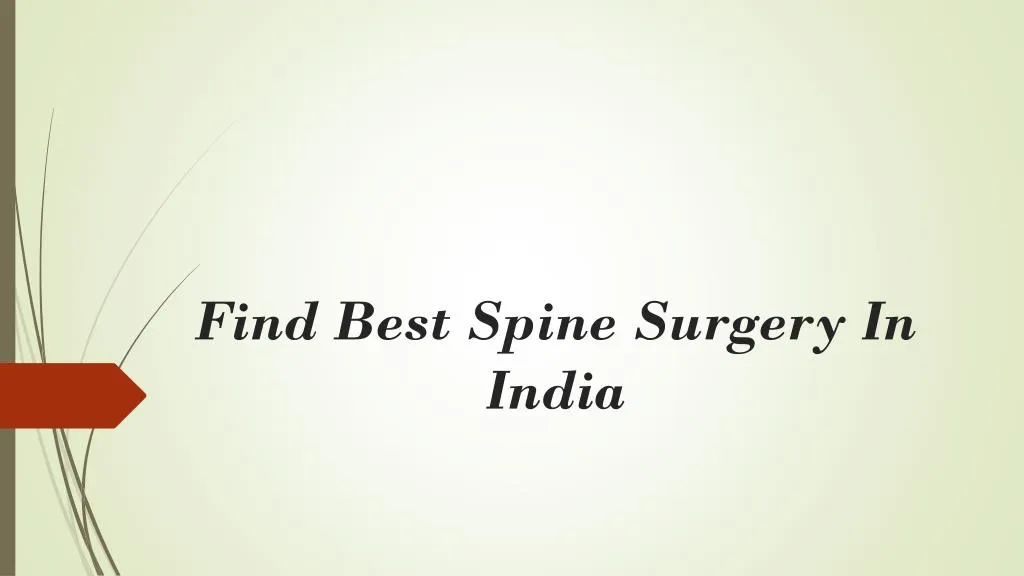 find best spine surgery in india n.