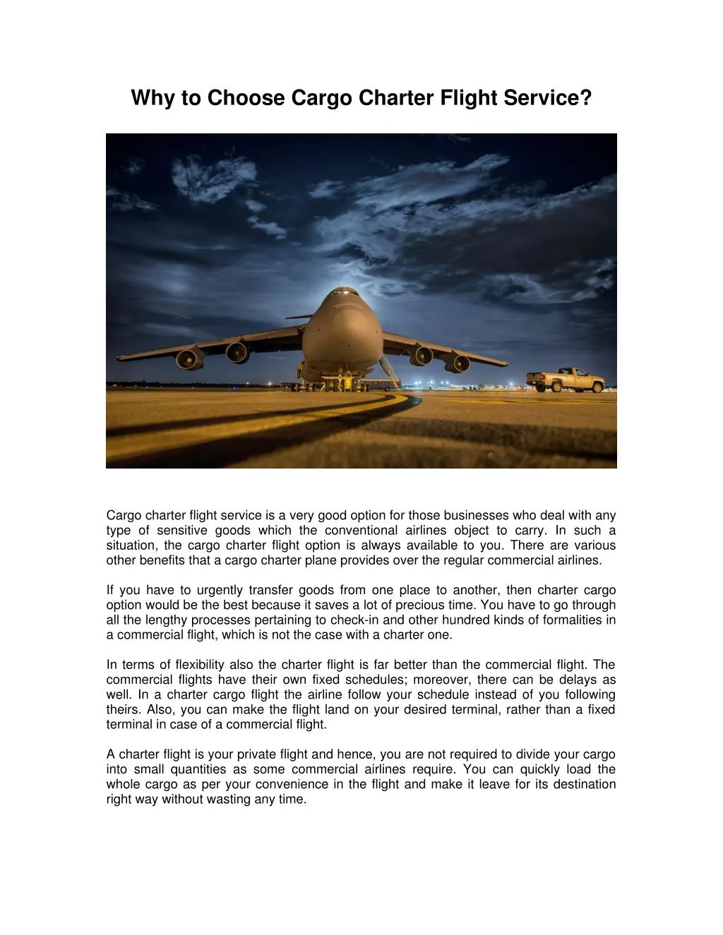 PPT - Why to Choose Cargo Charter Flight Service? PowerPoint