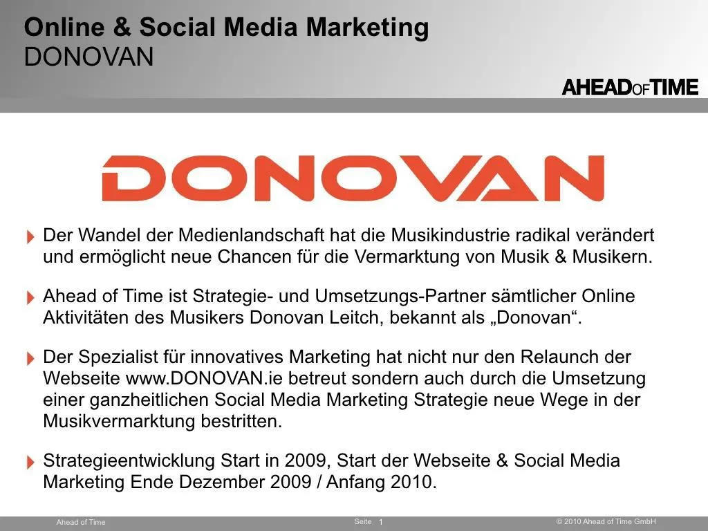 donovan online social media music marketing n.