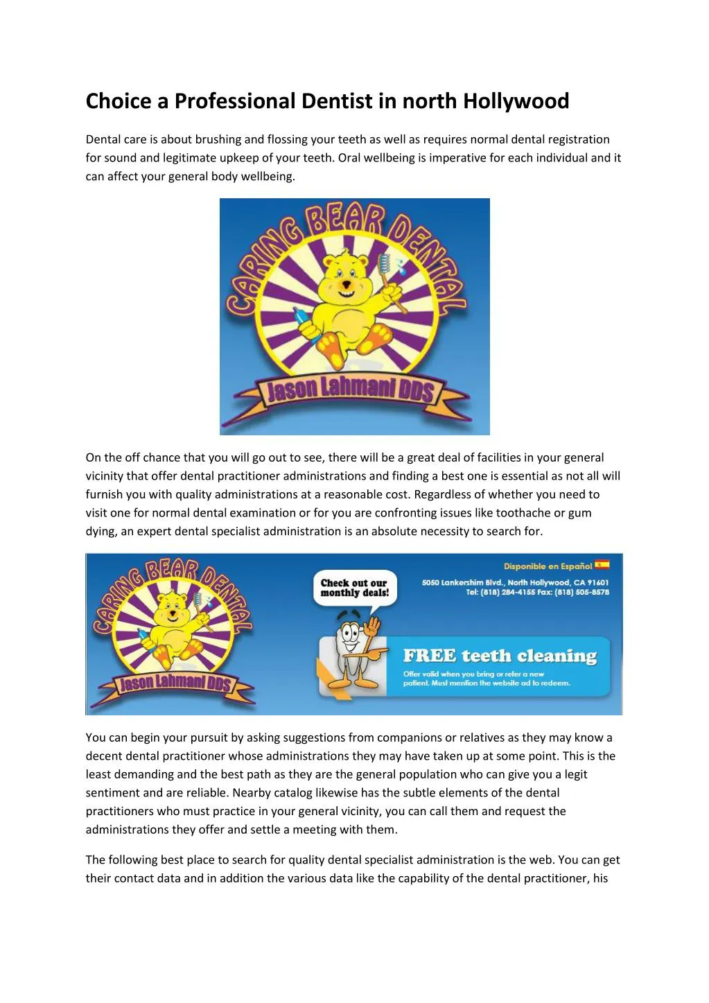choice a professional dentist in north hollywood n.