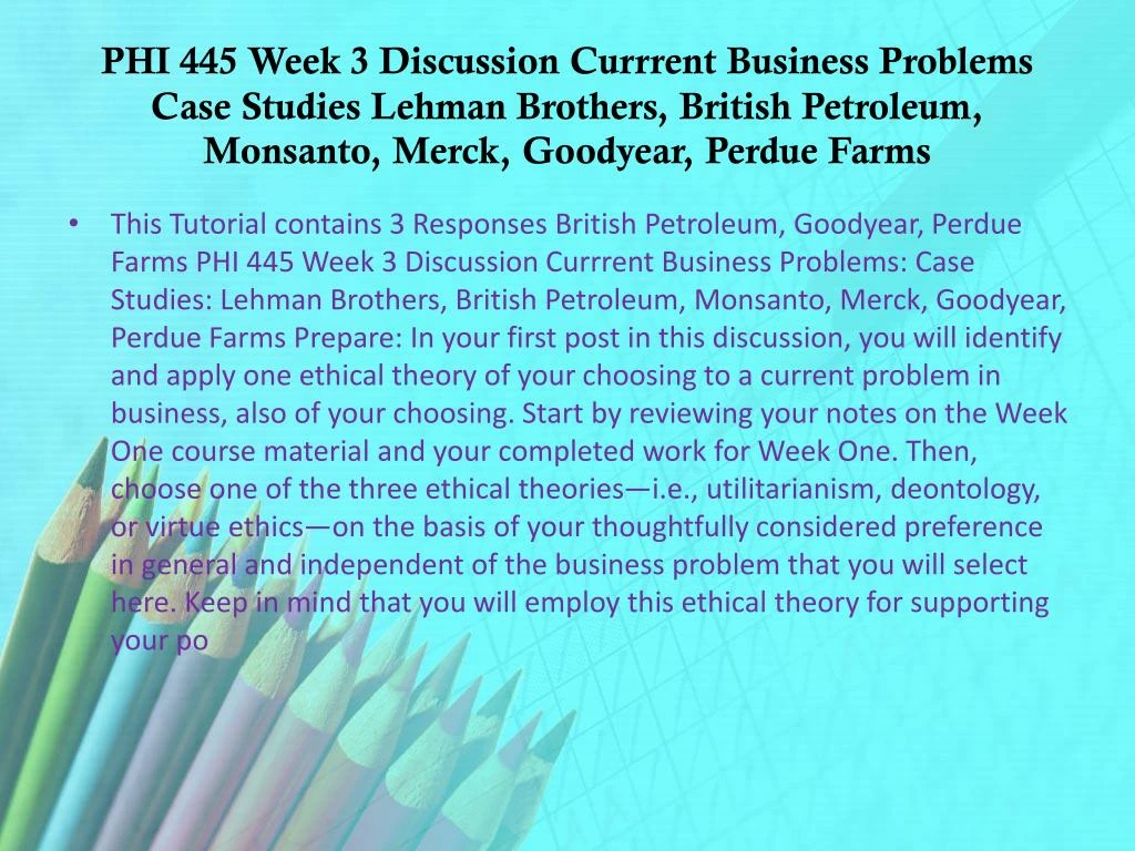 phi445 week 1 discussion 1 phi445 week 1 discussion 1