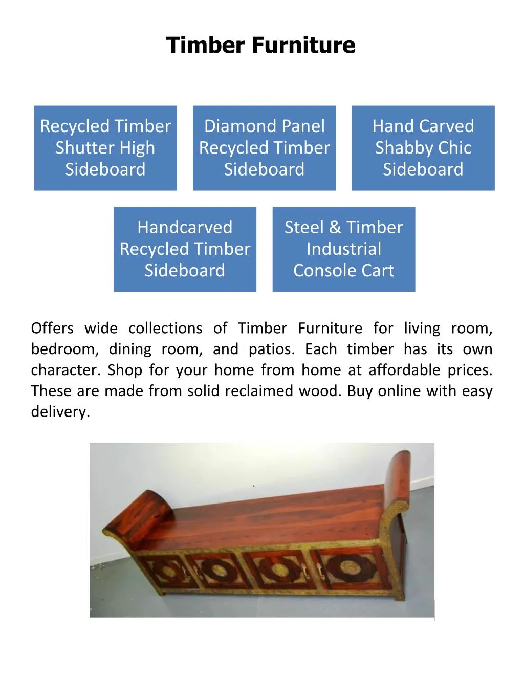 Ppt Timber Furniture Powerpoint Presentation Free Download Id
