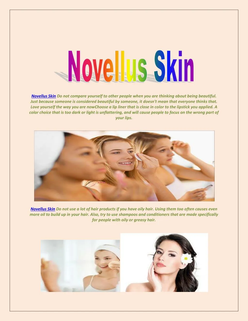 novellus skin do not compare yourself to other n.