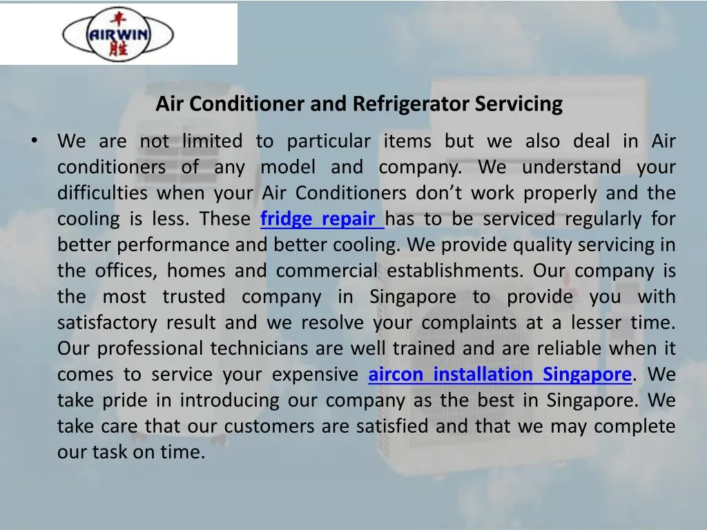 PPT Air conditioner and refrigerator servicing PowerPoint