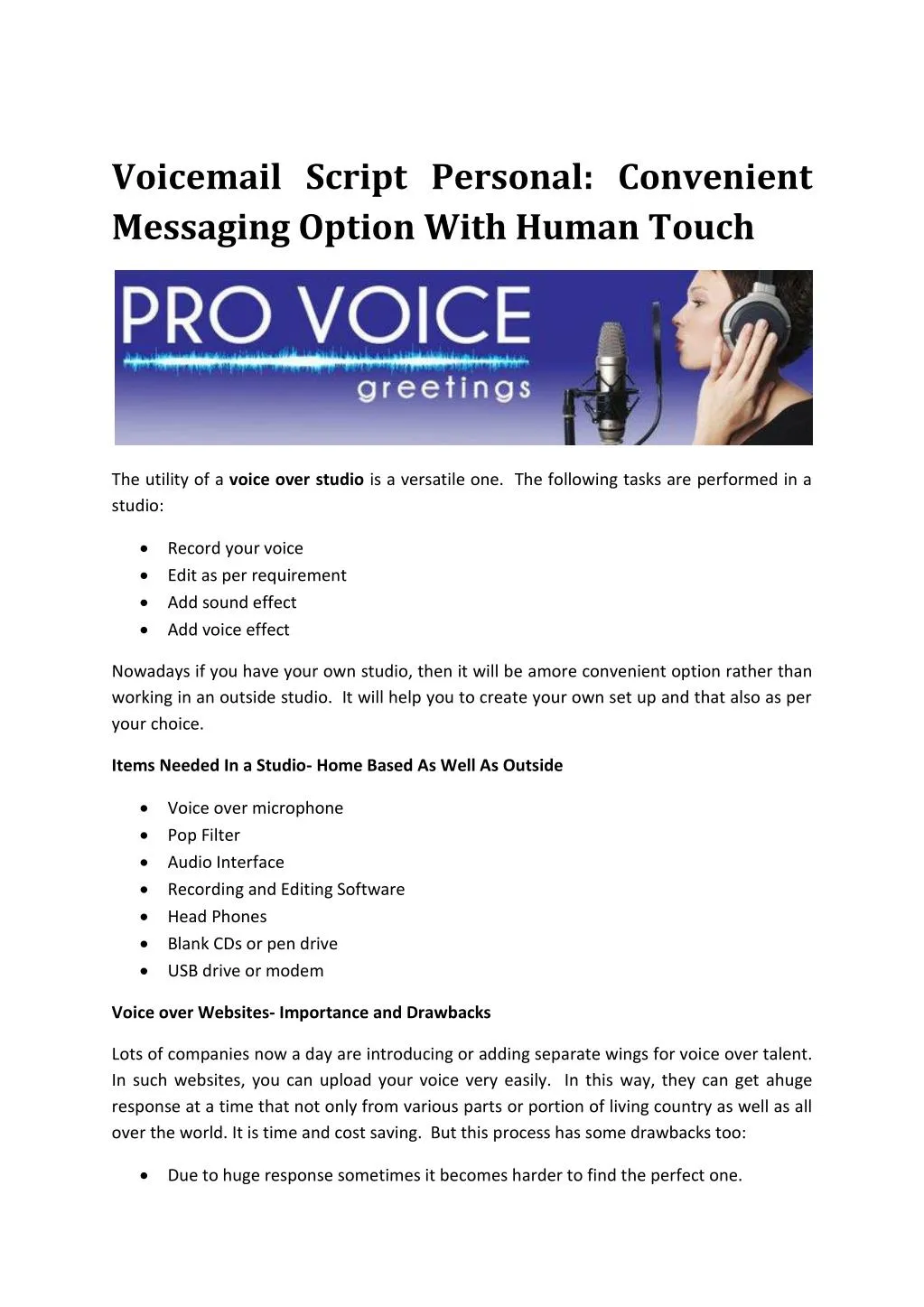Ppt Professional Voice Mail Powerpoint Presentation Free